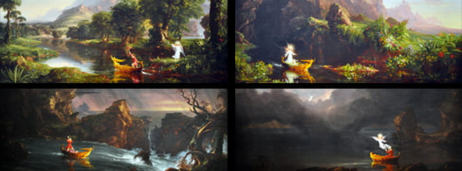Painting concepts of different life stages